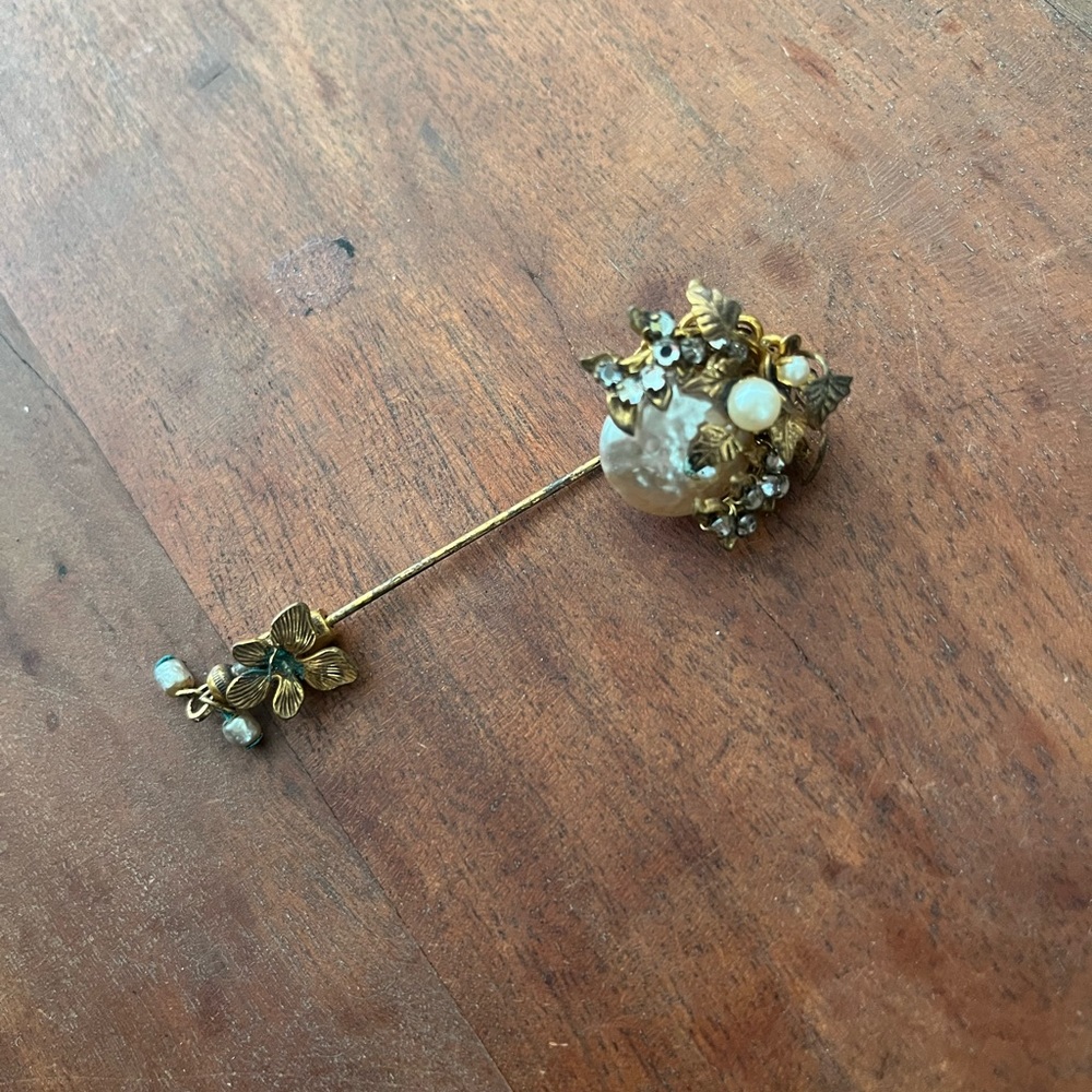 Vintage Miriam Haskell Signed Stick Pin - image 3